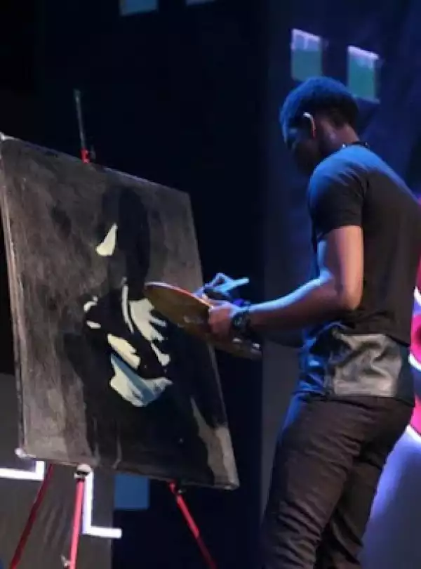 Talented!! UNILAG Student Paints A Portrait Of Patoranking In 4mins [See Photos]